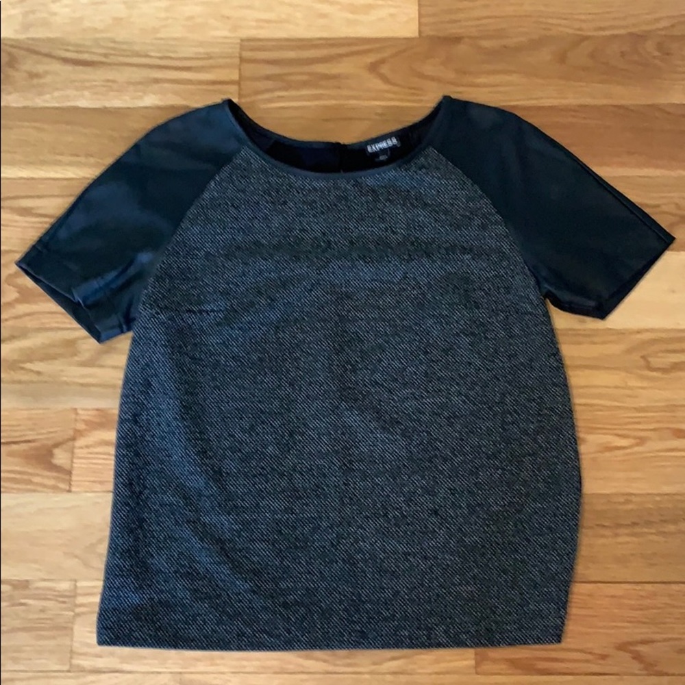 Express leather sleeved shirt
